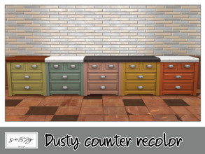 Sims 4 — Dusty kitchen counter by so87g — cost: 200$, 5 colors, you can find it in surfaces - counter All my preview
