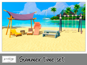 Sims 4 — Summer time set by so87g — - Summer time end table: cost: 190$, 5 colors, you can find it in surfaces - end