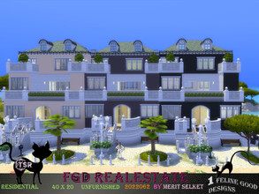 Sims 4 — FGD RealEstate 2022062 by Merit_Selket — sophisticated Townhouses built on Tartosa beach 40 x 20 only TSR CC