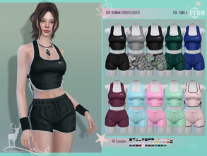Sims 4 — ROWAN SPORTS OUTFIT by DanSimsFantasy — Women's sports suit for summer. It consists of a sleeveless shirt