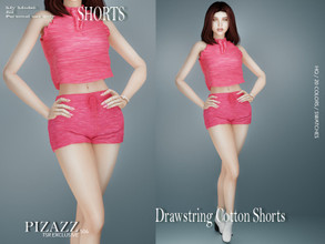 Sims 4 — Drawstring Cotton Shorts by pizazz — Sims 4 games. the image above was taken in-game so that you can see how it