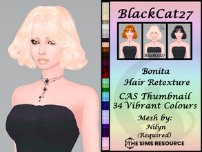 Sims 4 — Nilyn Bonita Hair Retexture (MESH NEEDED) by BlackCat27 — A short curly bob for your lady Sims, perfect for