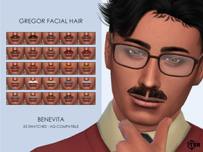 Sims 4 — Gregor Facial Hair [HQ] by Benevita — Gregor Facial Hair HQ Mod Compatible 25 Swatches I hope you like!