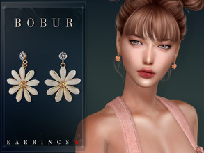 Sims 4 — Daisy Earrings by Bobur2 — Daisy Pendant Earrings for female 16 colors HQ compatible I hope you like it
