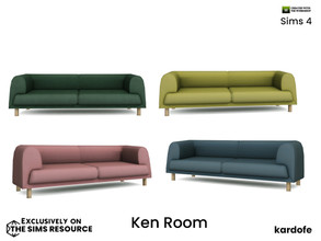 Sims 4 — kardofe_Ken Room_Sofa by kardofe — Sofa with simple lines and wooden legs, in four colour options