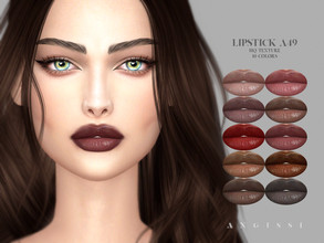 Sims 4 — Lipstick A49 by ANGISSI — For all questions go here ---- angissi.tumblr.com -10 colors -HQ compatible -Female