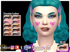 Sims 4 — Chocolate Eyeliner by EvilQuinzel — Collaboration with Alfyy! An chocolate eyeliner with 10 swatches! - Eyeliner