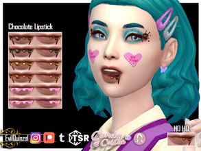Sims 4 — Chocolate Lipstick by EvilQuinzel — Collaboration with Alfyy! A chocolate lipstick for your sims! - Lipstick