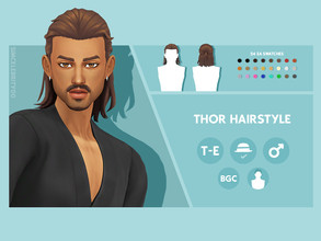 Sims 4 — Thor Hairstyle by simcelebrity00 — Hello Simmers! This medium length, masculine, and hat compatible hairstyle is