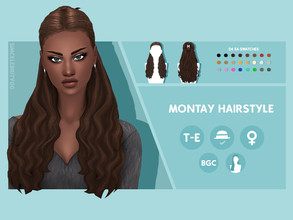 Sims 4 — Montay Hairstyle by simcelebrity00 — Hello Simmers! This long length, wavy natural texture, and hat compatible
