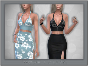 Sims 4 — Resort Top. by Pipco — A trendy top in 32 swatches. Base Game Compatible New Mesh All Lods HQ Compatible Shadow,