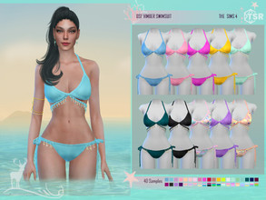 Sims 4 — VIMBER SWIMSUIT by DanSimsFantasy — Two-piece swimsuit with hanging display decorations. Samples: 40 Cloning