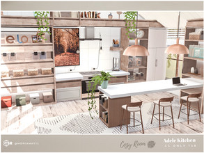 Sims 4 — Cozy Adele Kitchen CC only TSR by Moniamay72 — Cozy Adele Kitchen in cappucino colors. Size: 6x7, medium walls