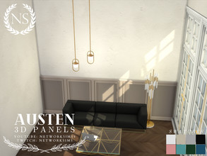 Sims 4 — Austen Panelling - Style 1 Half Wall by networksims — Modern 3D wall panelling for half walls.