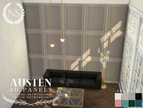 Sims 4 — Austen Panelling - Style 1 Medium Wall by networksims — Modern 3D wall panelling for medium height walls.