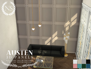 Sims 4 — Austen Panelling - Style 1 Tall Wall by networksims — Modern 3D wall panelling for tall walls.