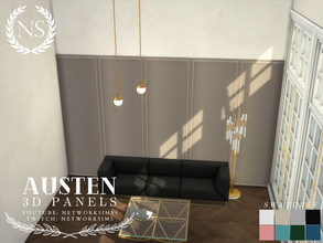 Sims 4 — Austen Panelling - Style 2 Short Wall by networksims — Modern 3D wall panelling for short walls.
