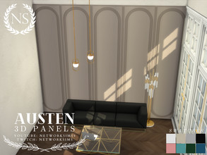 Sims 4 — Austen Panelling - Style 3 Medium Wall by networksims — Modern 3D wall panelling for medium height walls.
