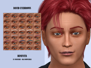 Sims 4 — David Eyebrows [HQ] by Benevita — David Eyebrows HQ Mod Compatible 35 Swatches Male-Female I hope you like!