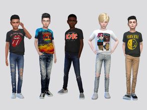 Sims 4 — Just Band Shirts Boys by McLayneSims — TSR EXCLUSIVE Standalone item 8 Swatches MESH by Me NO RECOLORING Please