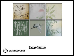 Sims 4 — The Rattan Effect Art by seimar8 — Maxis match Chinese and Bamboo wall art Base Game