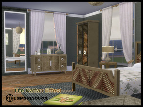 Sims 4 — The Rattan Effect Bedroom  by seimar8 — Maxis match contemporary and modern bedroom in a rattan design. I have