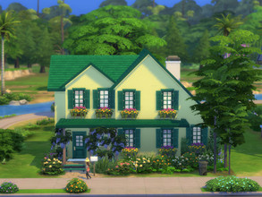 Sims 4 — Eloise Cottage no cc by sgK452 — A charming colorful cottage with swimming pool and terrace, for a couple with a