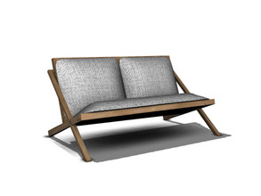 Sims 4 — DbA@TSR_LPBench by Angela — Lexa Patio loveseat of Bench. Lovely wooden seating with linnen cushions. 