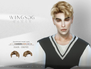 Sims 4 — Handsome short hair - ER0705 by wingssims — Colors:15 All lods Compatible hats Make sure the game is updated to