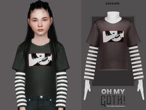 Sims 4 — Oh My Goth C-Goth Top by _Akogare_ — C-Goth Top - 6 Colors - New Mesh (All LODs) - All Texture Maps - HQ