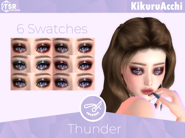 Sims 4 — Thunder Eyeshadow by Kikuruacchi — - It is suitable for Female. ( Teen to Elder ) - 6 swatches - HQ Compatible -