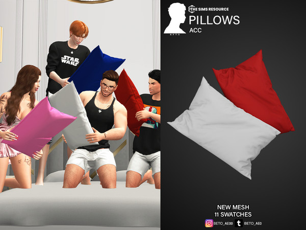 Sims 4 — Pillows (Acc) by Beto_ae0 — Pillow accessories - 11 Colors - It is located in the category of bracelets, it is