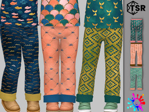 Sims 4 — Summer Pants by Pelineldis — Six cool pants with underwater related prints for toddler boys and girls.
