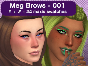 Sims 4 — Meg Brows - 001 by Grapegravy — Female + Male Teen - Elder 24 maxis swatches