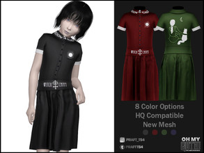 Sims 4 — Oh My Goth Dress No. 1 by Praft — Praft Goth Dress No. 1 - 4 Colors - New Mesh (All LODs) - All Texture Maps -
