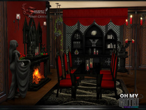Sims 4 — Oh My Goth - Arken by SIMcredible! — We brought to you our gothic Arken set. It comes in black furniture with