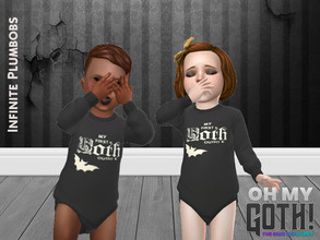 Sims 4 — Oh My Goth - IP Toddler Goth Onesie by InfinitePlumbobs — Goth In Training Onesies for Toddlers - 3 Swatches -