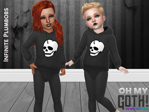 Sims 4 — Oh My Goth - Toddler Skull Hoodie by InfinitePlumbobs — Skull Hoodie for Toddler Goths - 1 Swatch - Suitable for