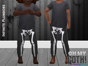 Sims 4 — Oh My Goth - Toddler Skeleton Leggings by InfinitePlumbobs — Leggings with Skeleton leg design for Toddlers - 1
