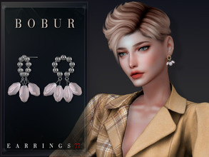 Sims 4 — Round Pearl Earrings by Bobur2 — Round earrings with hanging pearls 4 colors HQ compatible I hope you like it