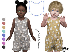 Sims 4 — T-Cat Pyjamas by Praft — Praft T-Cat Pyjamas - 8 Colors - New Mesh (All LODs) - All Texture Maps - HQ Compatible