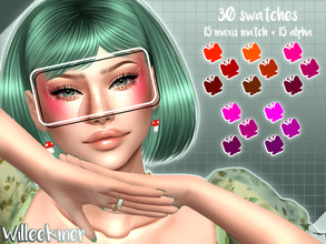 Sims 4 — Forest Fairy Blush by Willeekmer — BGC 30 swatches (first 15 swatches are maxis match, other 15 swatches are