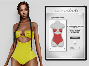 Sims 4 — Window Detailed Swimsuit MC409 by mermaladesimtr — New Mesh 8 Swatches All Lods Teen to Elder For Female