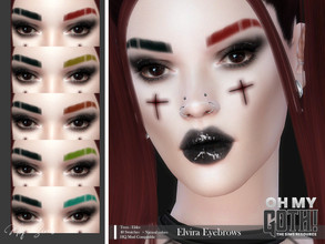 Sims 4 — Oh My Goth - Elvira Eyebrows by MSQSIMS — These Eyebrows are available in 40 swatches. They are suitable for