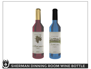 Sims 4 — Sherman Dinning Room Wine Bottle by nemesis_im — Wine Bottle from Sherman Dinning Room Set - 2 Colors - Base
