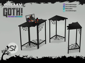 Sims 4 — Oh My Goth - Beauty Room Spider web corner table by SIMcredible! — by SIMcredibledesigns.com available at TSR