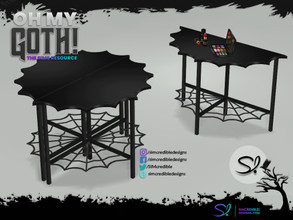 Sims 4 — Oh My Goth - Beauty Room Spider web end table by SIMcredible! — by SIMcredibledesigns.com available at TSR