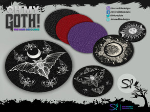 Sims 4 — Oh My Goth - Beauty Room rug by SIMcredible! — by SIMcredibledesigns.com available at TSR 7 colors variations