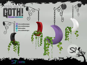 Sims 4 — Oh My Goth - Beauty Room Moon Planter by SIMcredible! — by SIMcredibledesigns.com available at TSR 4 colors