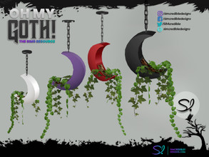 Sims 4 — Oh My Goth - Beauty Room Hang Moon Planter by SIMcredible! — by SIMcredibledesigns.com available at TSR 4 colors